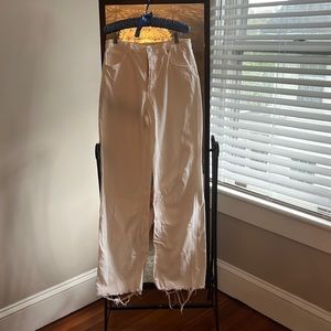 Zara white wide leg jeans